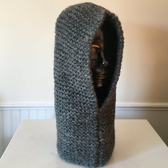 Hand-knitted, Chunky Knit, Grey Hoodie main image 9